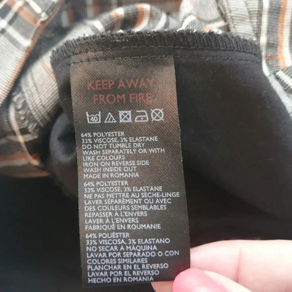 Urban Outfitters Plaid Cargo Jogger Pants High Rise Gray and Orange 26" Crop XS - Picture 14 of 16